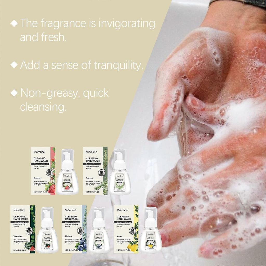 Limited time!!Viareline Foaming Hand Wash (Blueberry Scent) Gentle Cleansing, Soothing, Stain Removal, Moisturizing, Hand Care Foaming Cleanser