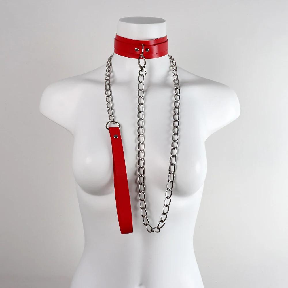 Bdsm Bondage Lingerie Sexy Chain Collar Harness Woman Accessories Erotic Leather Neck Harness Fetish Wear Women Gothic Lingerie