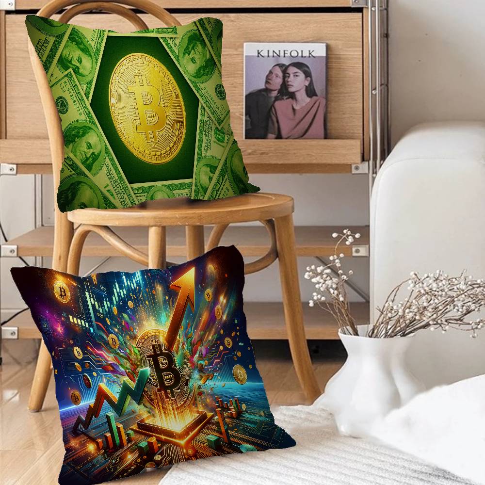 B-Bitcoin Cushion Cover Pillowcase Upholstery Sofa Throw Pillow Home Decor Pillowcas