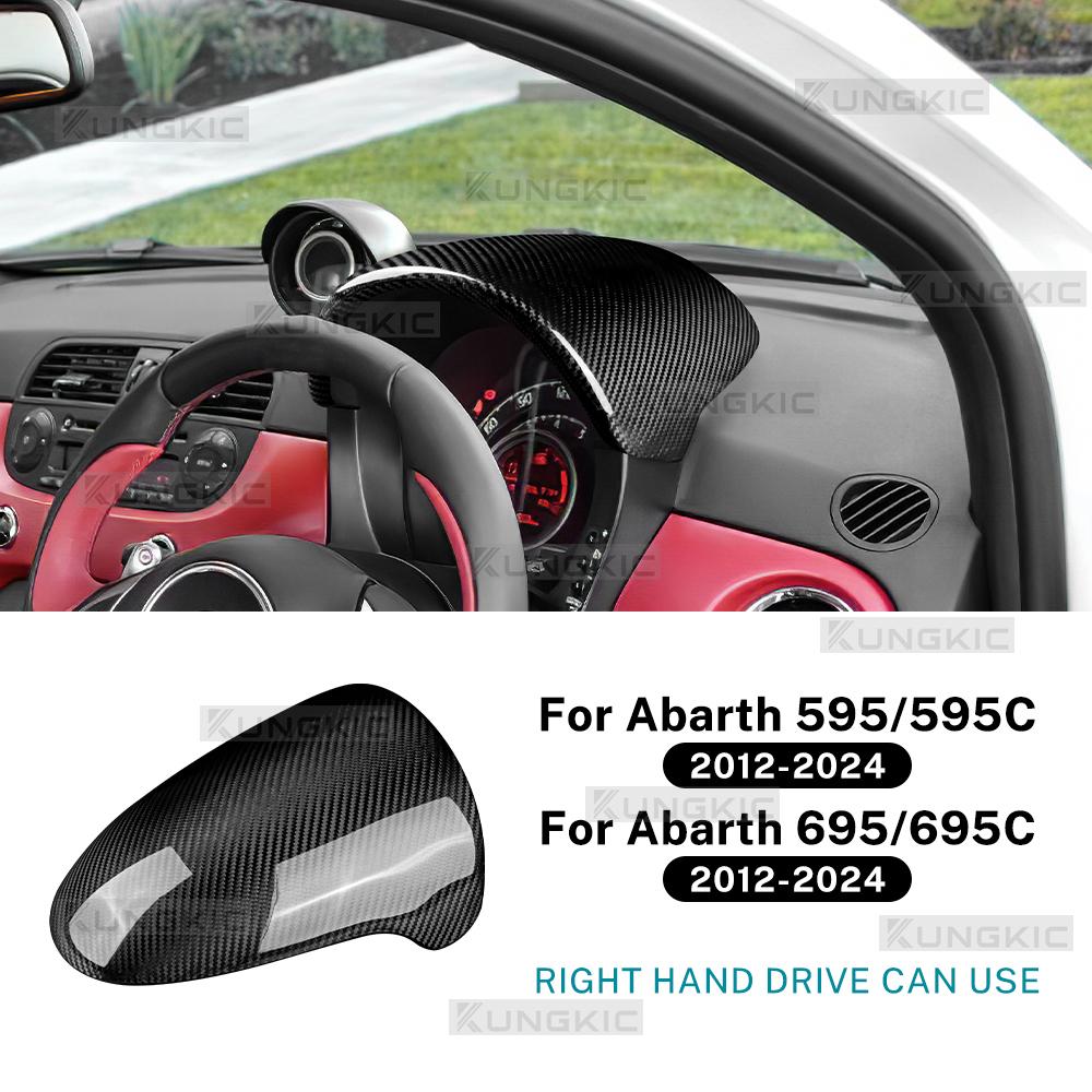 Per Abarth 595 695 2012-2019 2020 2025 2025 2025 2025 Adesivo Reale in Fibra di Carbonio Secca LHD RHD Pannello Cruscotto Tachimetro Auto