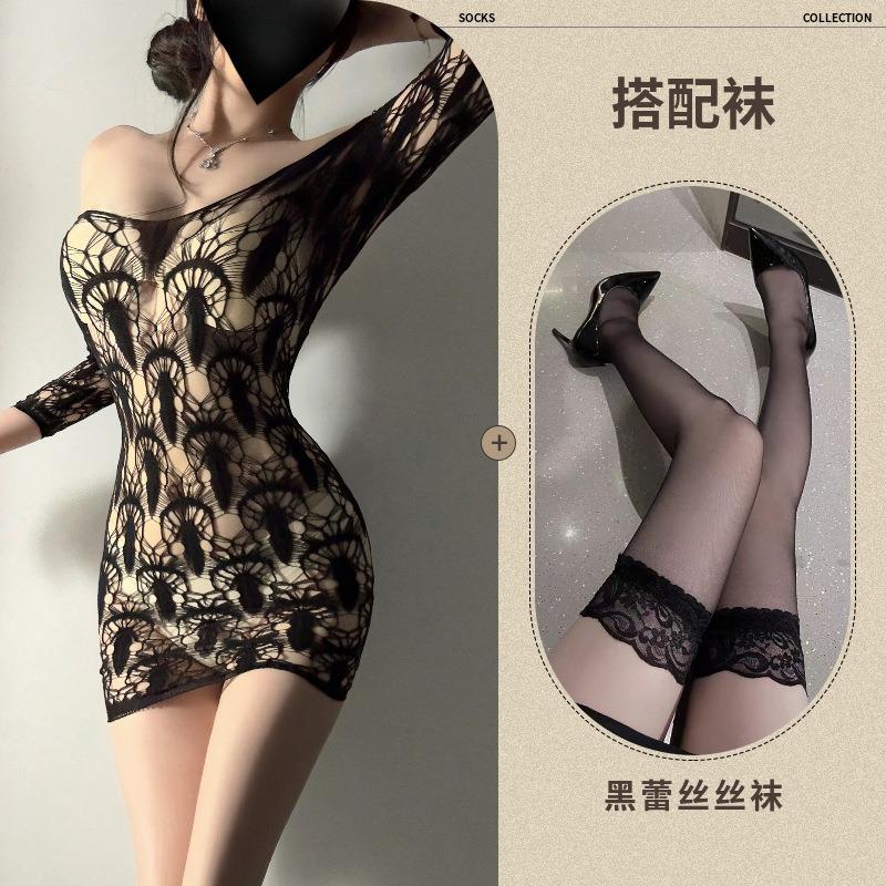 Sex Underwear Pure Desire Sexy Rose Mesh Clothes Gentle Sister Tie Naked Pink Hollow Onesie