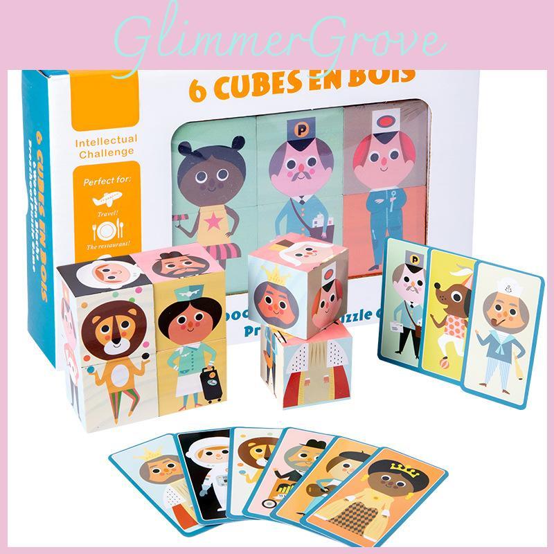 Wooden Building Kids Blocks With Creative Sixsided Puzzle For Thinking Logical