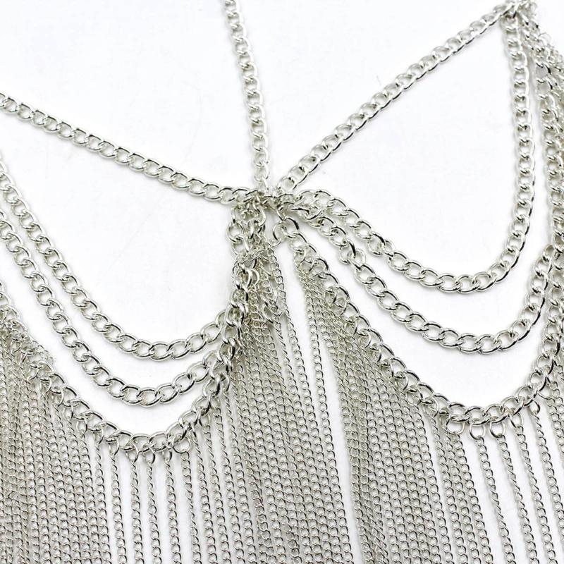 Fashion Head Chain Masquerade Mask Punk Tassels Face Chain Party Mask Headwear Chain Jewelry Gift for Women Girls