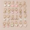 24pcs/set Butterfly Love Heart Hoop Earrings Sets for Women Exquisite Design Dangle Earrings Shared Jewelry Gifts