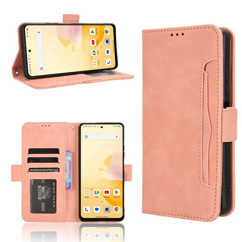 

Чехол-книжка из кожи для Blackview Shark 8/Oscal Tiger 12 [чехол-книжка Doka Slot Leather Case] Противоударный чехол-бампер чёрный
