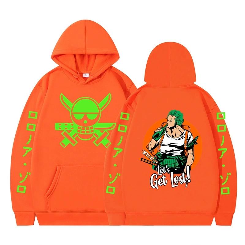 Anime ONE PIECE Men Women Hoodies Autumn Casual Pullover Roronoa Zoro Hoodie Fashion Hip Hop Sweatshirt Clothes