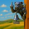 Funny Bulldog Doorbell, Bulldog Design Rustic Cast Iron Doorbell Dog,Funny Dog Door Ring Hanging Ornament