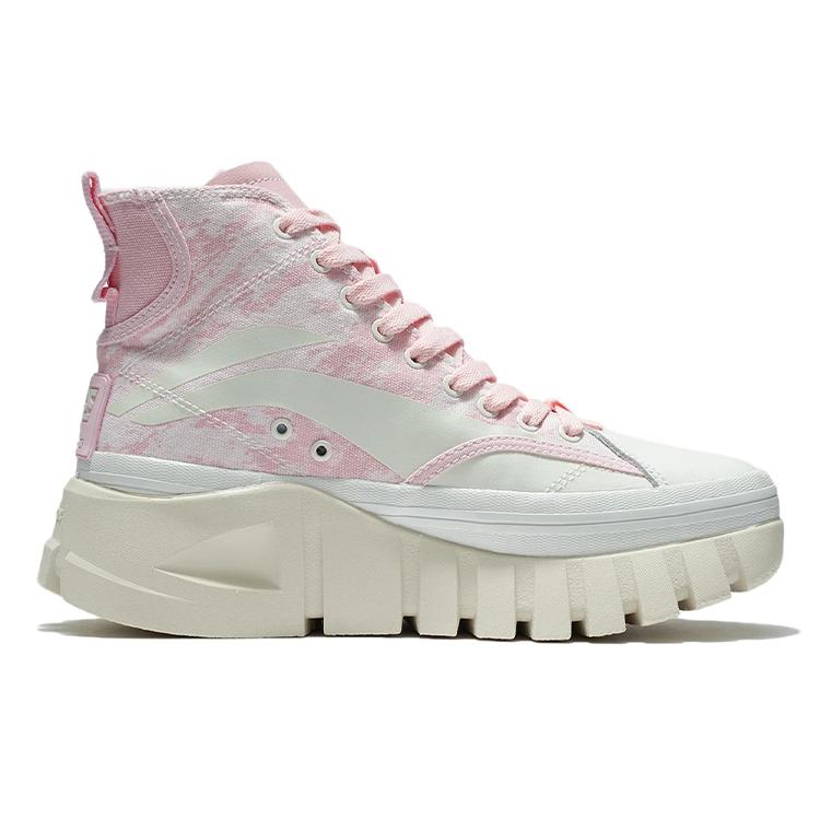 Li Ning Textile, Split Cow Leather Slip Resistant Abrasion Resistant High top Casual Shoes Women's AZGS004-2