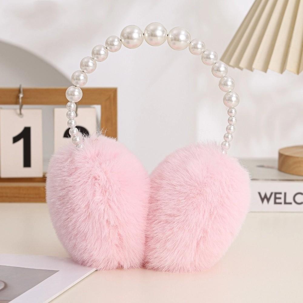 Soft Plush Ear Covers Anti-rabbit Fur Pearl Ear Protect Fashion Ear Muffs  Women