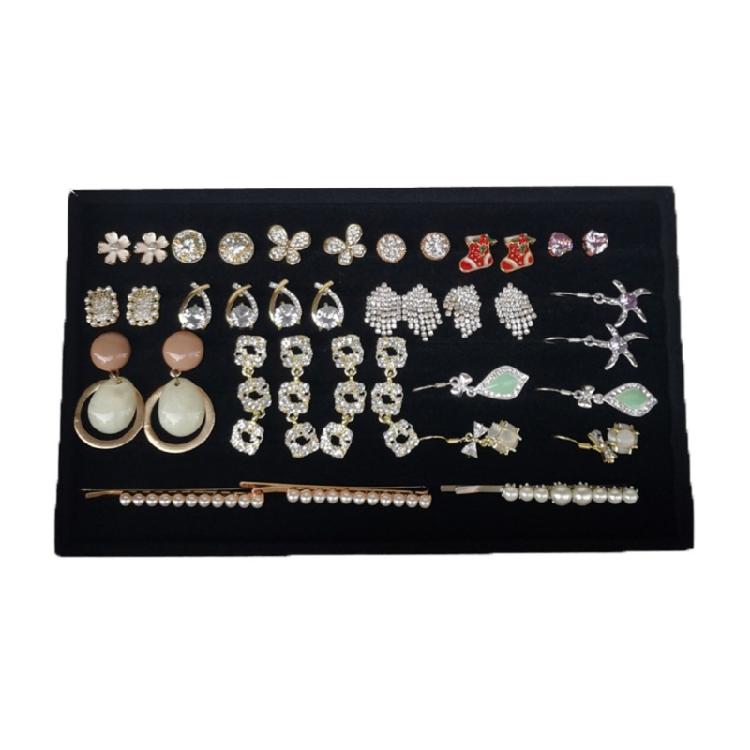 Multipurpose Fabric Jewelry Storage Tray Stackable Display Organizers Protective Jewelry Case for Pendant Jewelry Rings