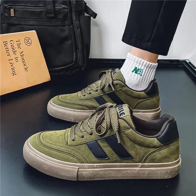 Brand Men's Sport Shoes Luxury Leather Casual Shoes for Men Trend All-match Board Shoes Versatile Men's Sneakers Tenis Masculino