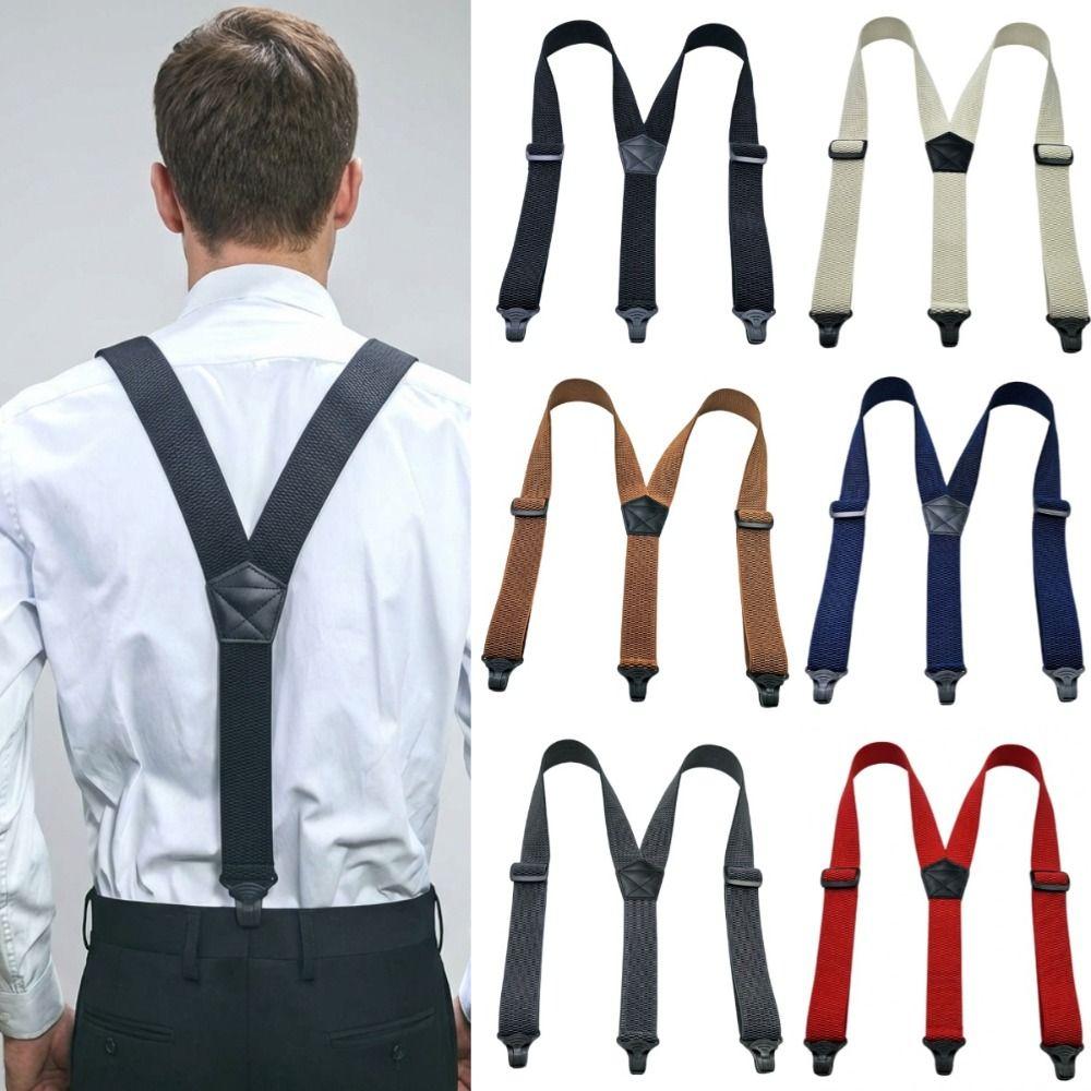 with 3 Gripper Clasps Work Suspenders Heavy Duty Adjustable Suspenders Y-Type Suspenders Work Use
