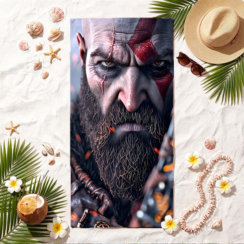 God of War Soft Beach Towel Stylish Beach Pool Towel for Summer Seaside Vacation Travel