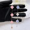 Four-leaf Clover Purple Chalcedony Bracelet Double-sided Lucky Clover Exquisite Bracelet