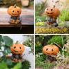 Pumpkin Head Scarecrow Figurine Fishing Scarecrow Sculpture Halloween Decor Pumpkin Statue for Fish Tank Aquarium Pond