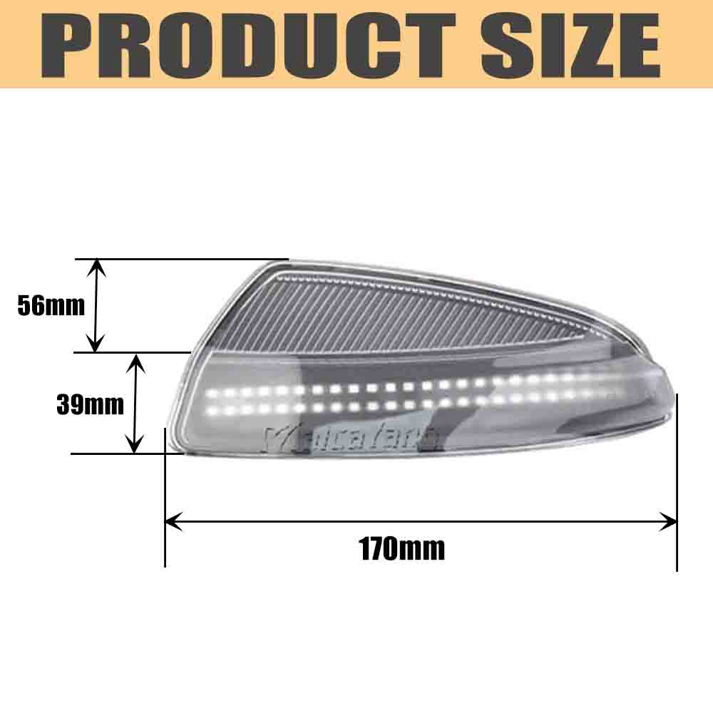 2PCS Turn Signal Light Side Mirror Indicator Blinker for Mercedes Benz C Class W204 S204 Viano Vito W639 ML W164 White LED DRL
