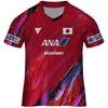 Victus Table Tennis Game Shirt, Japan National Team Model V-NGS407, Red, Large, with Sponsor Logo, No JTTA Mark, Player-issued, Unisex