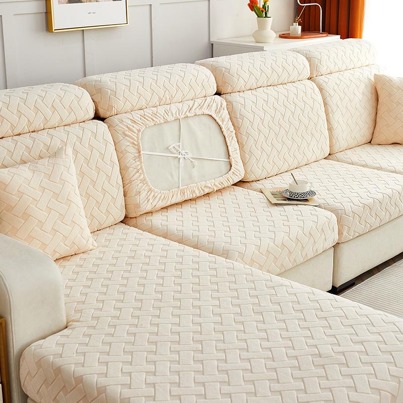 1Pc Jacquard Sofa Slipcover Nonslip Elastic Sofa Cover Couch Cover For Bedroom Office Living Room Home Decor Furniture Protector