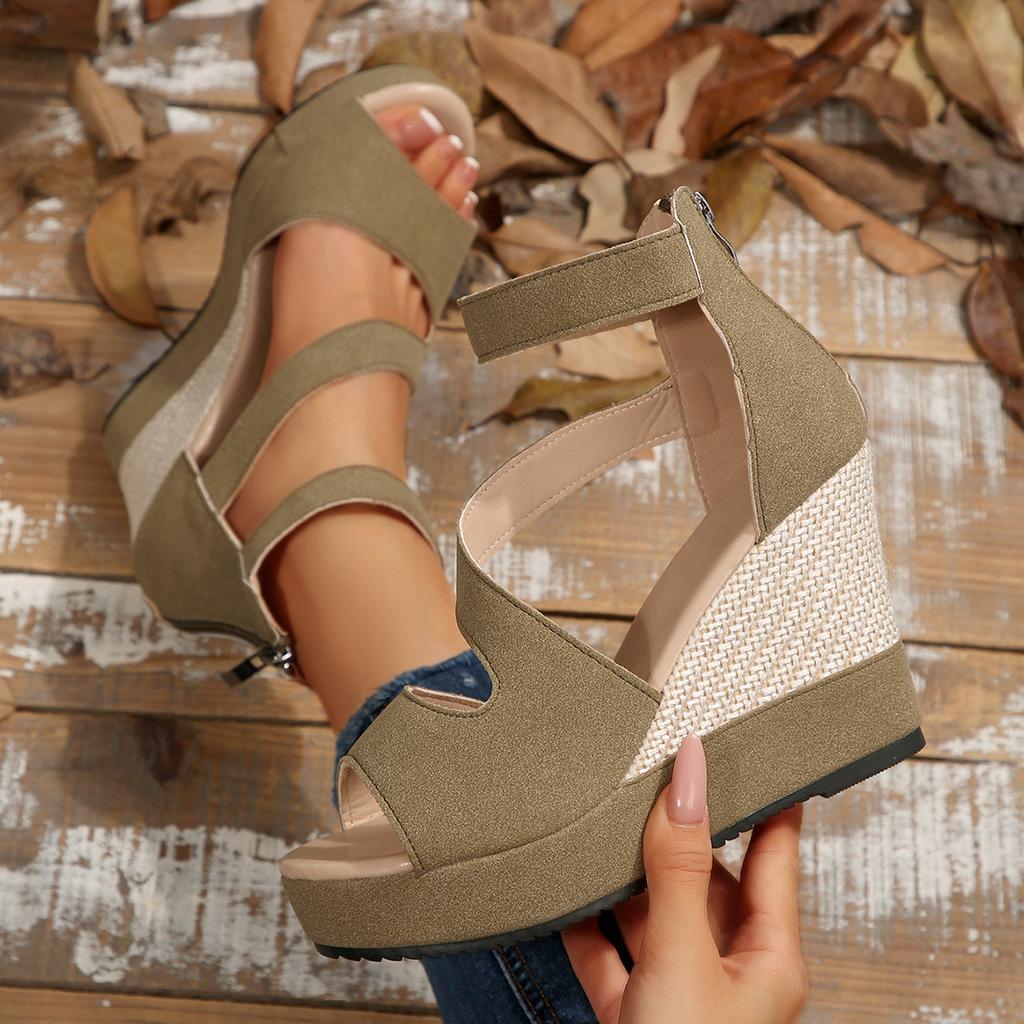 2025 New Women Wedges Sandals Beach Solid Platform Shoes for Women Summer High Heels Sandals Women Sandalias De Mujer