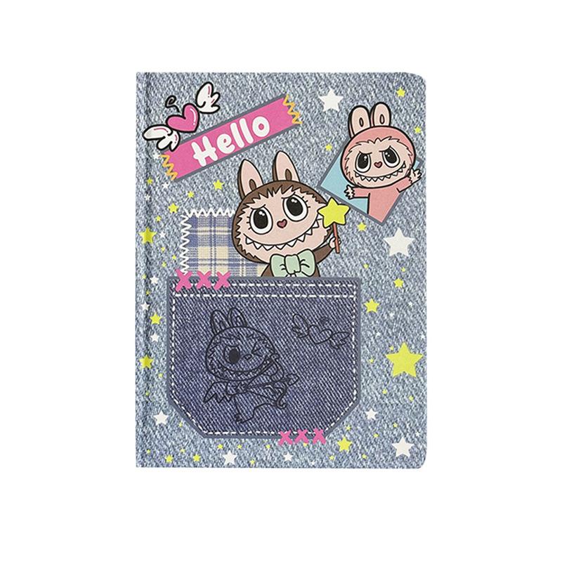 

Винтажный деним Labub A5 Твердый переплет Блокнот Книга-раскраска Милый дневник Студенческий блокнот высокой ценности