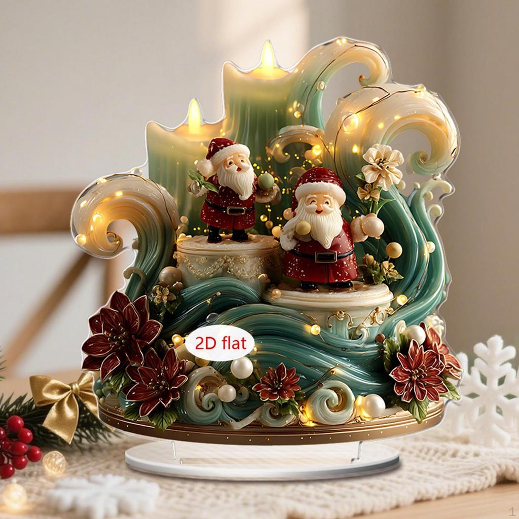 2D Weihnachtsseuche Acryl Ornament Kollektion Handwerk Kunstwerk Dekore für Mittelstück Bücherregal Schreibtisch
