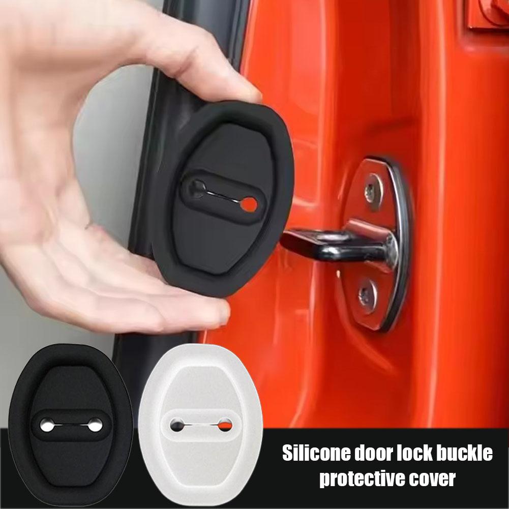 Car Door Lock Shock-absorbing Pad Universal Version Cover Door Anti-collision Buffer Pad Silicone Buckle Protective Sticker S3P8