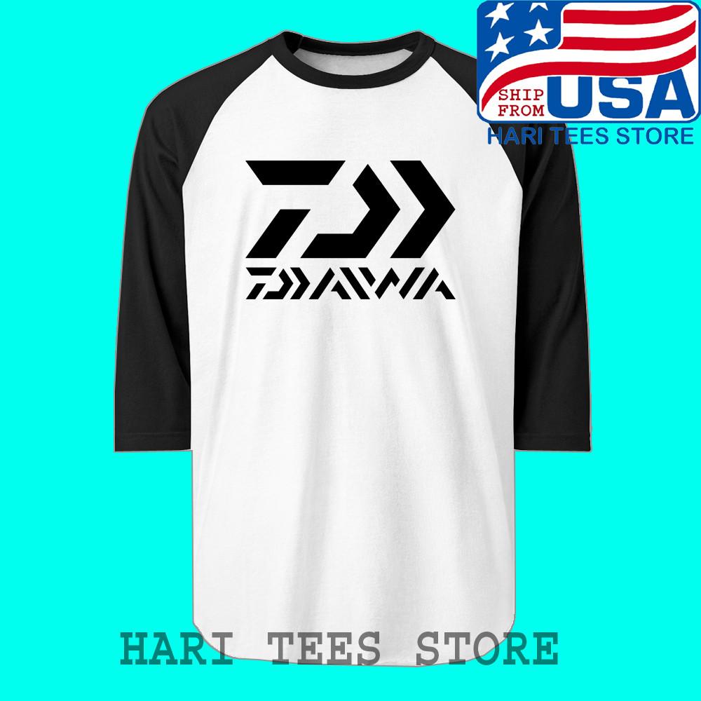 Daiwa Fishing  Raglan White Black Size S to 2XL Unisex T-Shirt XXXXL