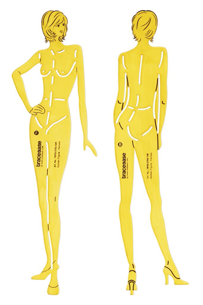 Traceease Female Human Figure Template Stencils Fashion Designer  s Drafting Tools, 2 Piece