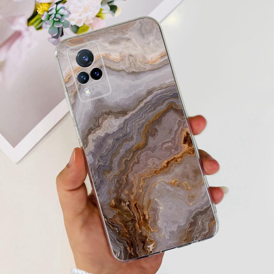 For Vivo V21 4G 5G V21S Fashion Dragon Metal Style Painted Case For Vivo V 21 21S V2050 V2066 V2108 Soft Silicone Phone Cases