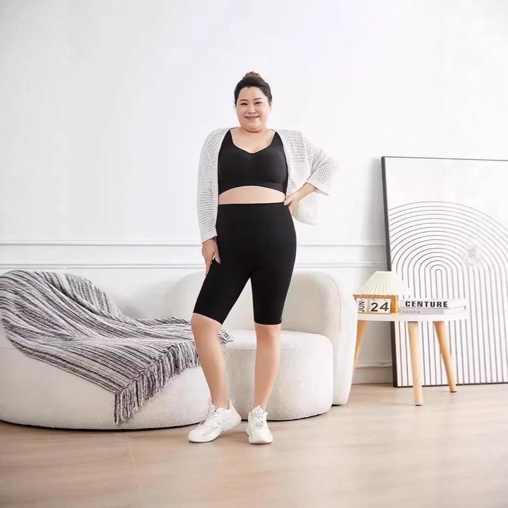 Large High-Waist Summer Seamless Women's Stretch Breathable Casual Sports Black Modal 5-Point Shorts
