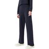 Emporio Armani Solid Color Loose Fit Side Button Straight Leg Casual Pants Women bottoms Black 3L2P6C2JYWZ-0922