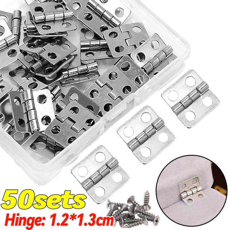 Mini Dollhouse Hinges 180 Degree Folding Hinge DIY Craft Wooden Jewelry Box Miniature Furniture Cabinet Closet Hinges with Screw