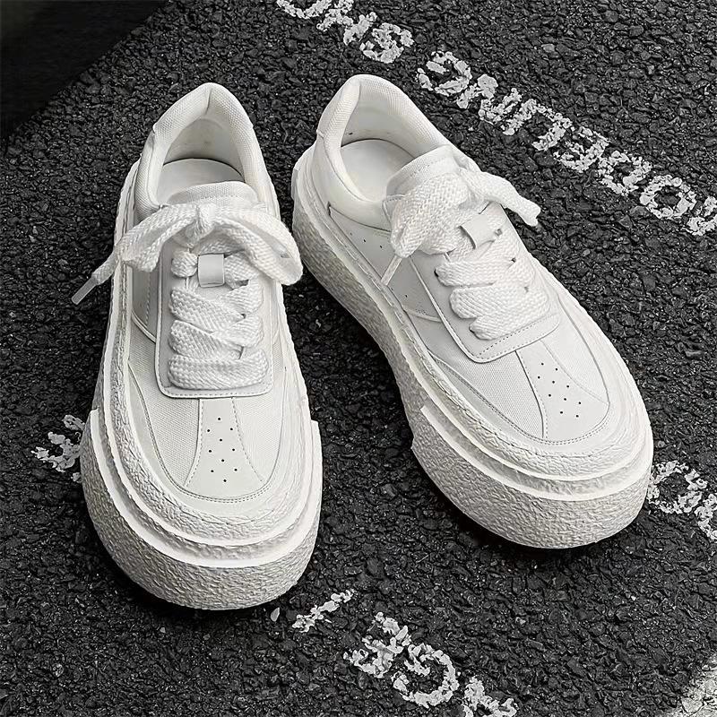 Fashion Spring Autumn New Designer Men's Vulcanize Shoes Fashion Casual Black White Men's Shoes Lace Platform Sneakers Male