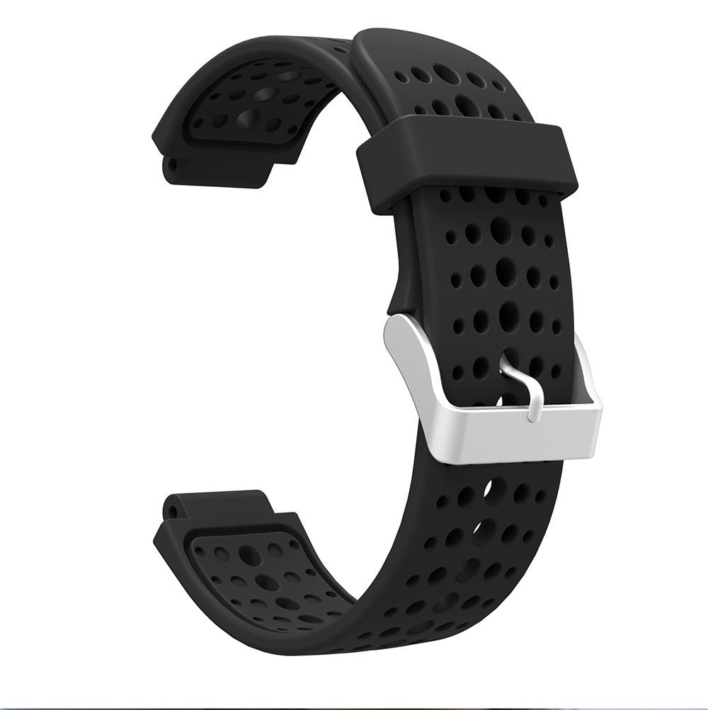 Monochrome Silicone Watch Band for Garmin Forerunner 235/620/735XT - Round Hole, Replacement Wristband S5/S6.