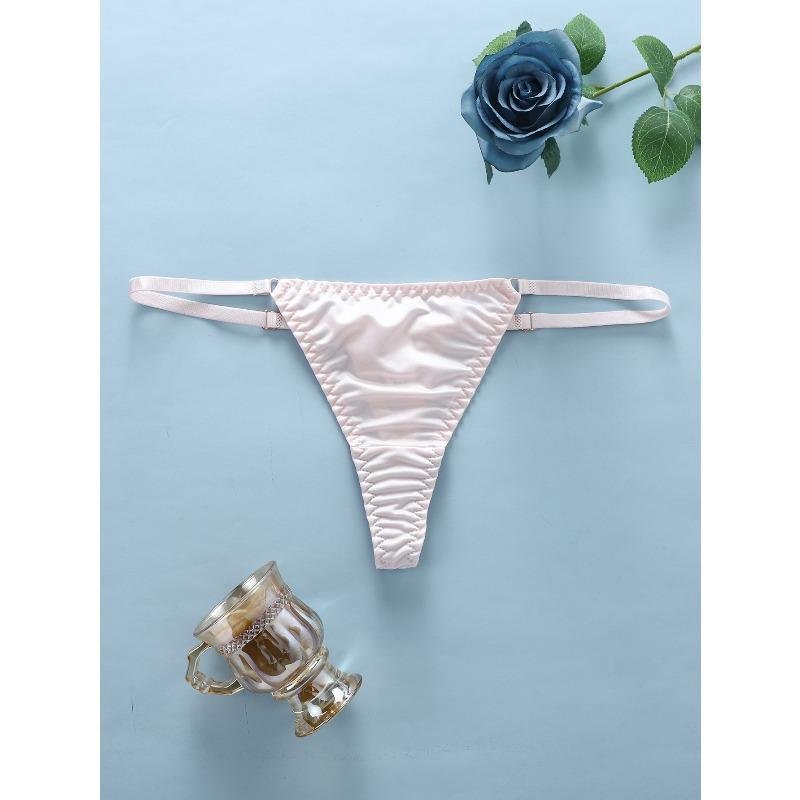 Female Summer Fashion New Sexy Low Waist Cotton Crotch Thong Underwear S светло-розовый