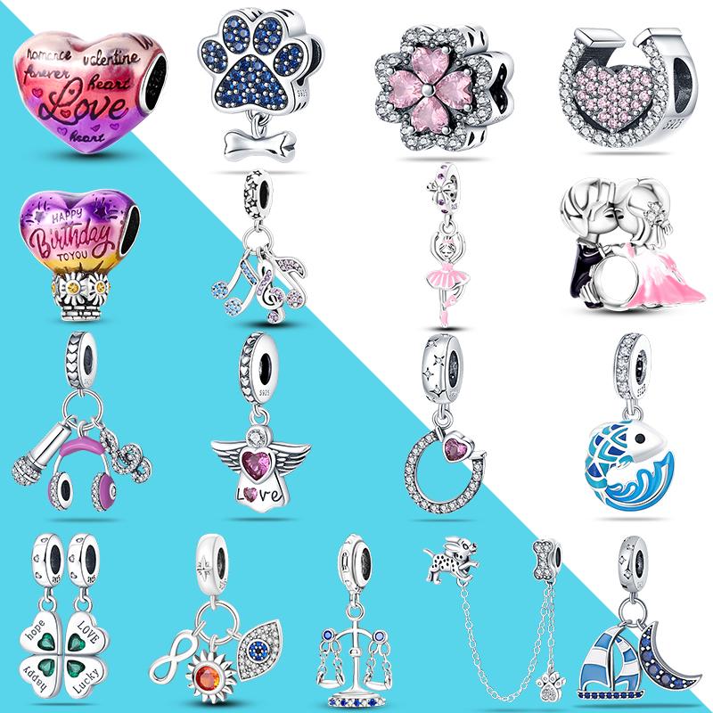 

Защитный принт Хамса с домашним животным Ангел Кои Рыба Талисман из серебра 925 пробы подходит для нового прибытия милый браслет Diy подвеска в форме креста