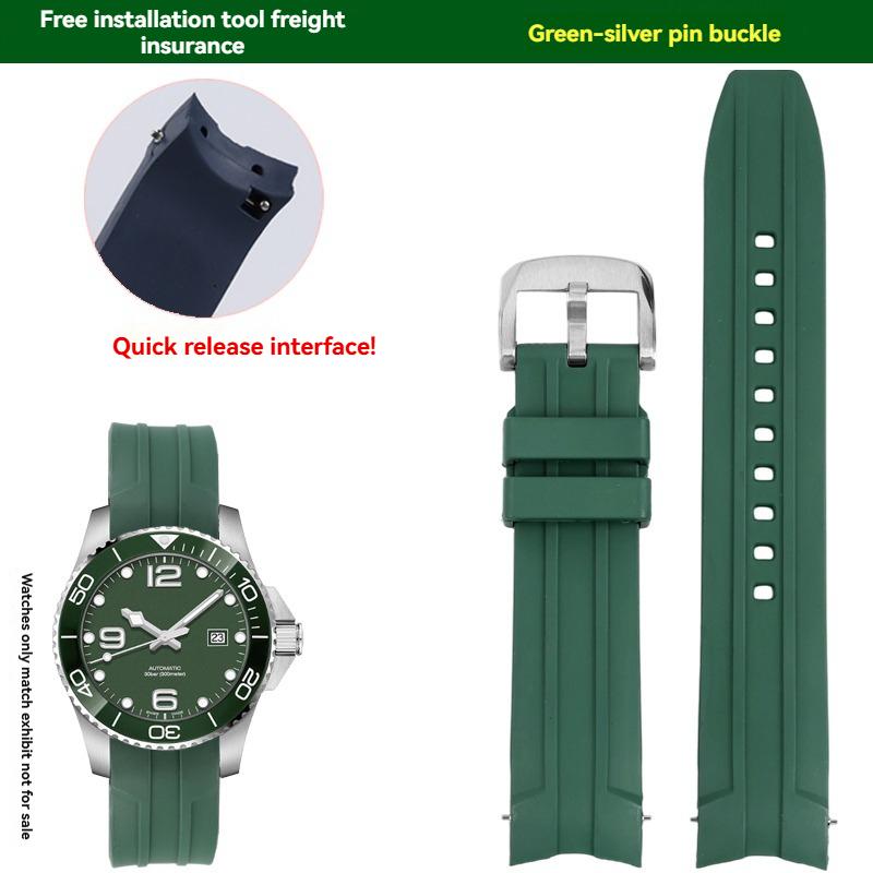 

Для Longines Kangkas Фторкаучуковий Ремінець L3.742 781 782 Чорно-Синя Серія З Швидкознімними Застібками Водонепроникний Ремінець для Годинника з Браслетом 21mm