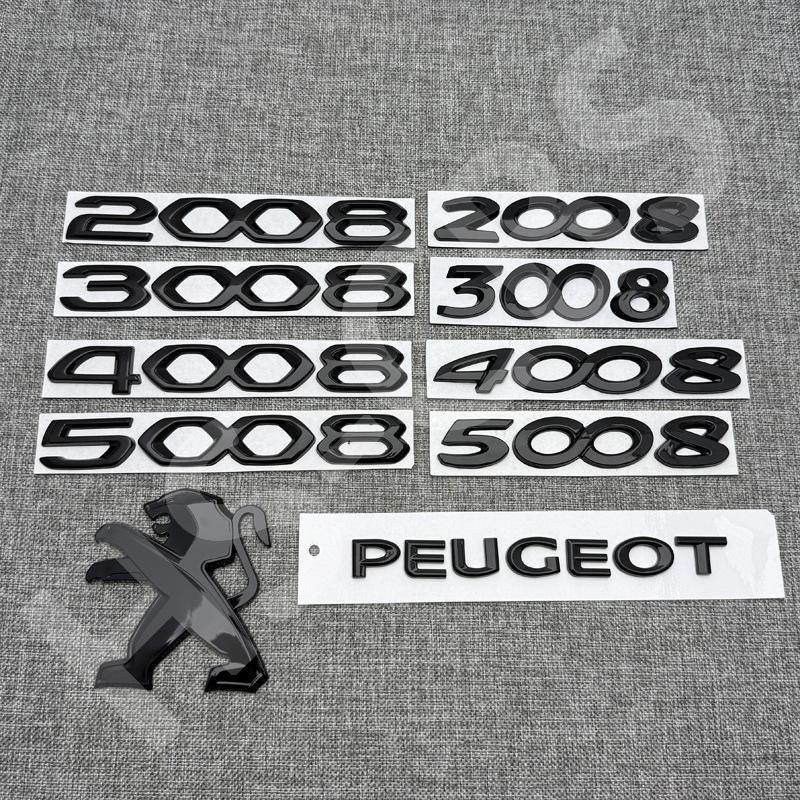 3D Black ABS Car Rear Trunk Emblem Front Hood Badge Stickers For Peugeot m 206 307 308 3008 207 208 407 408 508 2008 5008 Styling