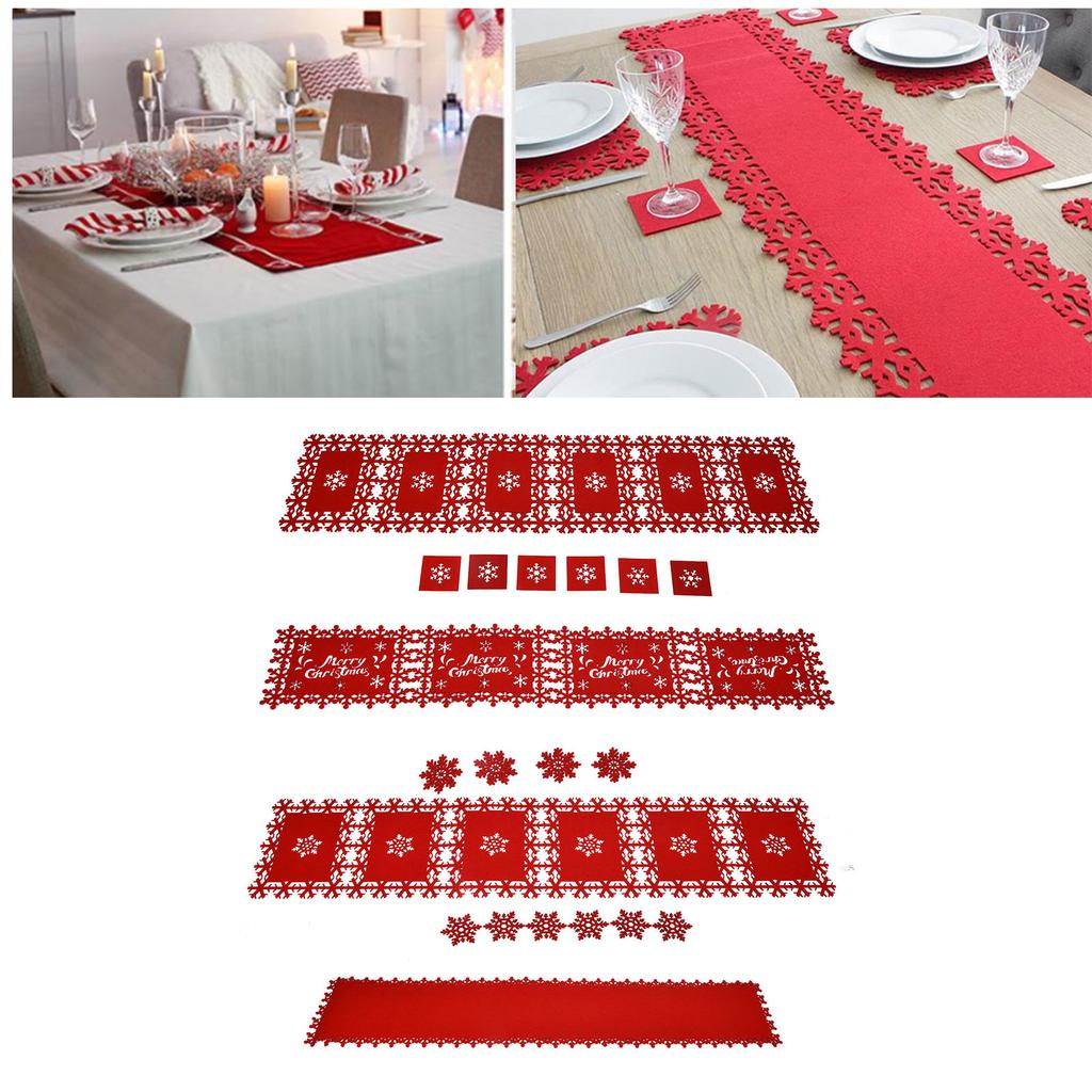 Christmas Table Runner Placemat Heat Protection Water Absorption Felt Table Runner Placemat