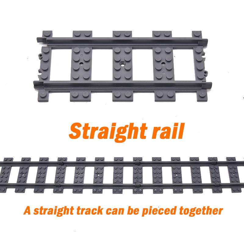 City Trains Flexible Tracks Forked Straight Curved Soft Rails Track Switch Building Block Bricks Kids DIY High-tech Train Toys
