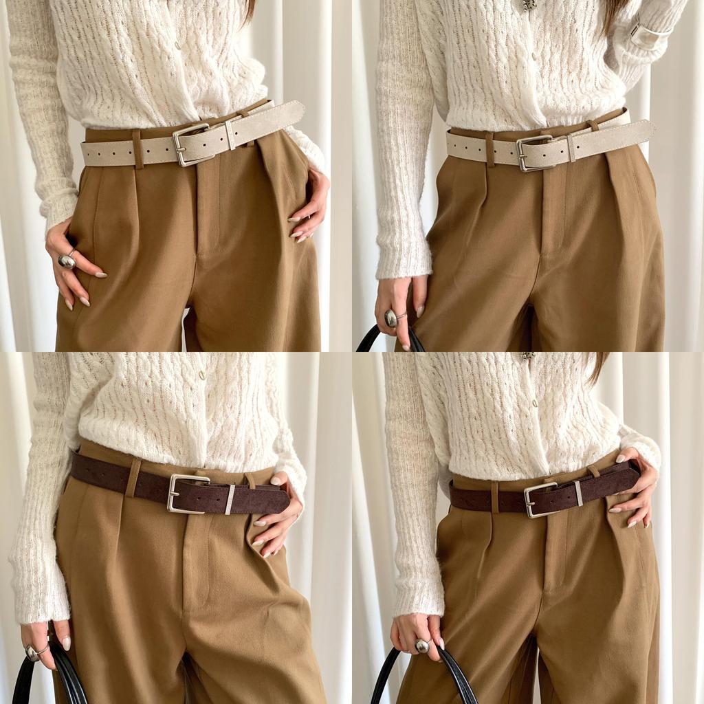 Pu Leather Belt For Women With Classic Pin Buckle For Casual And Office Wear
