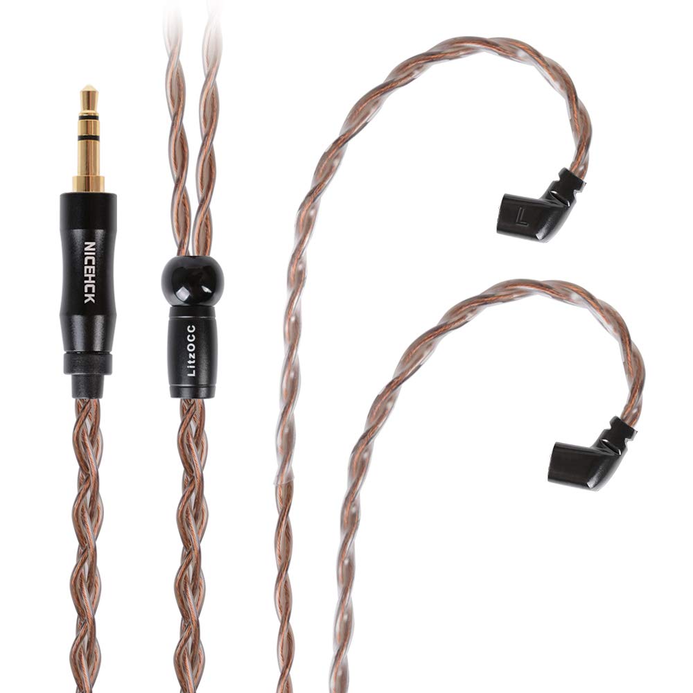 

NICEHCK Litzocc 4N 4 Core Single Crystal Copper OCC Earphone Cable QDC 2Pin Metal Plug Detachable Soft Upgrade Cable 3 Pole DIY Earphone Accessories