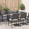 VidaXL Gartentisch Grau 190x90x75 cm Gehärtetes Glas und Poly Rattan