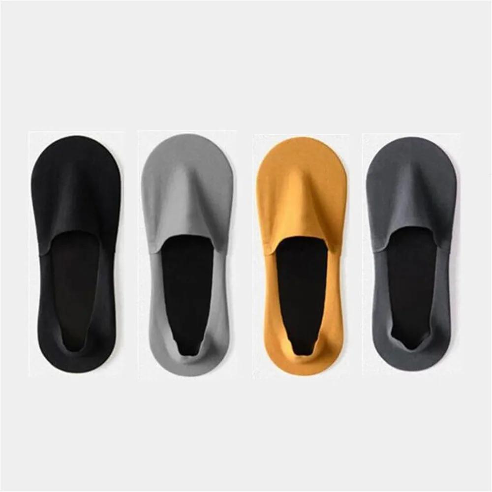 4 Pairs Ice Silk Socks Men Low Tube Summer Ultra-thin COTTON Bottom Socks Breathable Slippers Comfortable Soft Sokken
