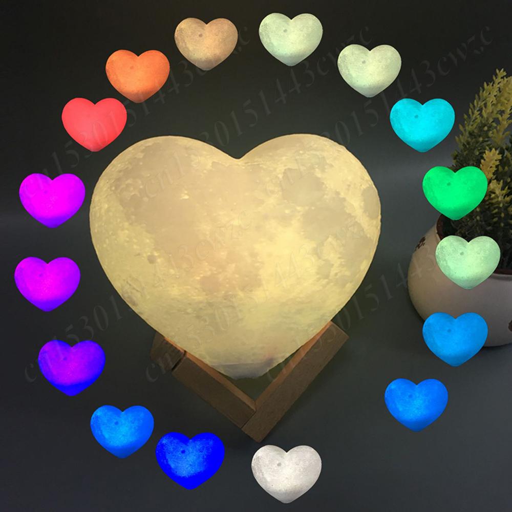 Portable Love Heart Lights 16Colors Adjustable USB Bedside Touch Table Lamp Rechargeable Mini Night Light For Home Bedroom Decor