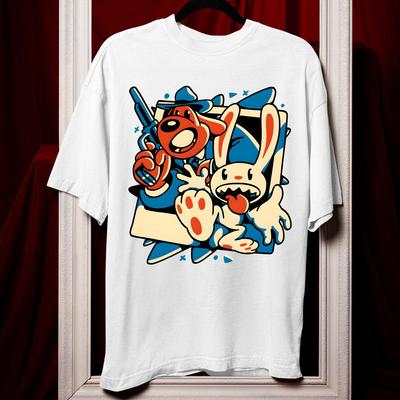 Sam und Max Videospiel T-Shirt, Unisex Retro Gaming T-Shirt, Vintage Gamer Tee