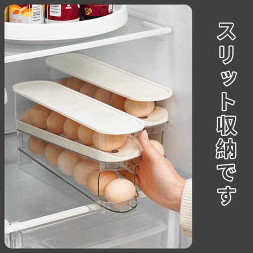 Yajuyi 2-Tier Automatic Rolling Egg Dispenser for Refrigerators, Egg Holder, Egg Storage Case, Refrigerator Egg Container, Rolling Egg Dispenser, Egg