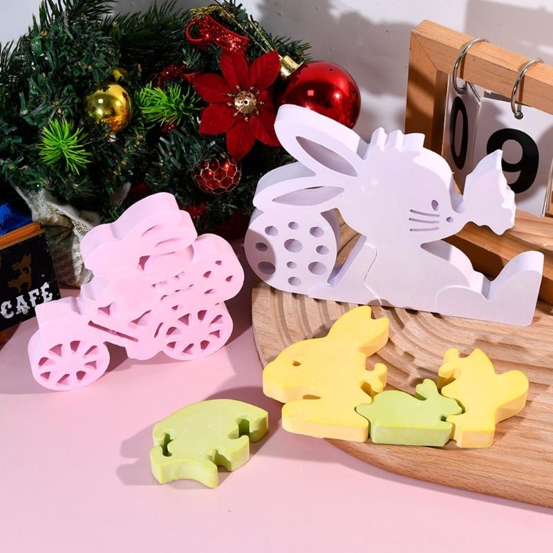 High Temperature Resistant Food Grade Silicone Easter Rabbit Mold for Handmade Craft Projects and Holiday Ornaments