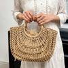 Summer 2026 Handmade Beach Bag Hollow out Woven Handheld Bag Trend Leisure Style Large Tote Bag Beach Vacation Women's Hand Bag
