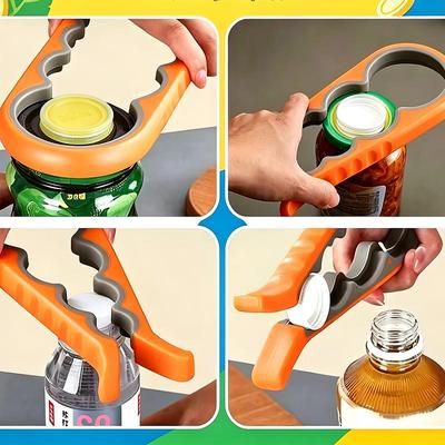 6-in-1 Jar Opener for Seniors, Multifunctional Plastic Lid Opener Kit, Non-Electric, for Home and Kitchen, Ideal for Elderly and Weak Hands